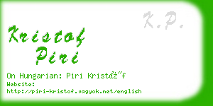 kristof piri business card